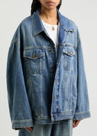 Haikure Janet Distressed Denim Jacket Blue