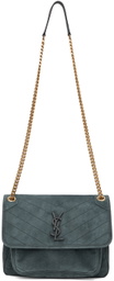 Saint Laurent Blue Suede Medium Niki Bag