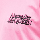 Alexander McQueen Men's Small Logo Boxy T-Shirt in Sugar Pink