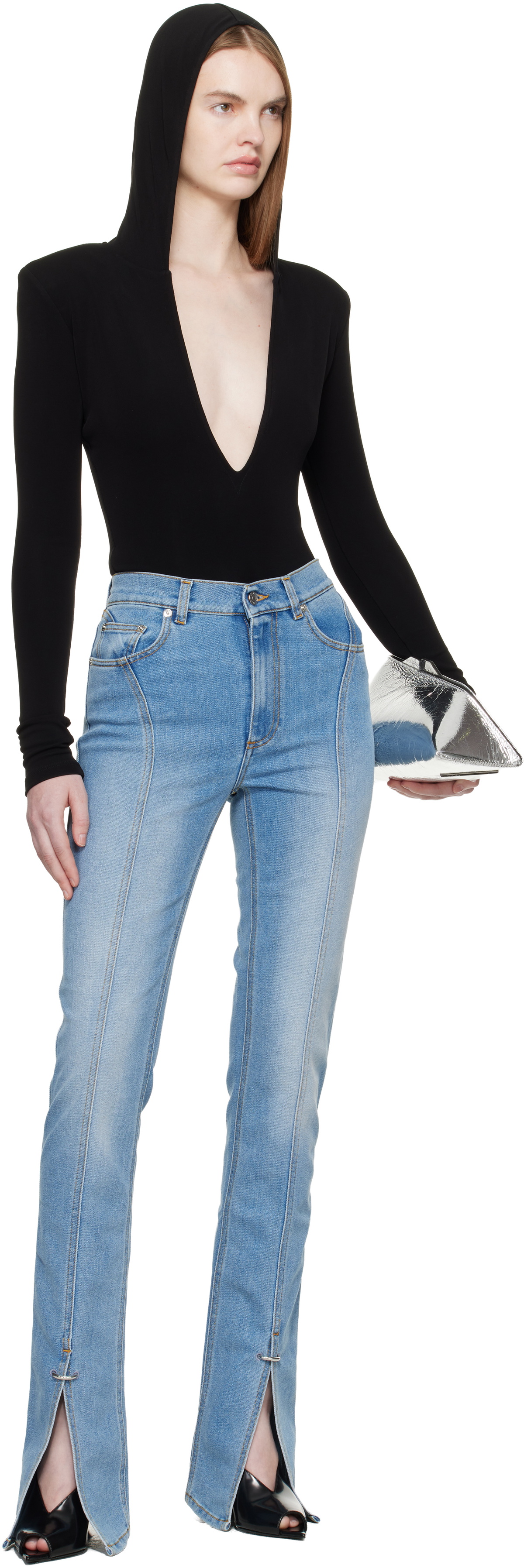 Mugler Blue Stretch Denim Jeans