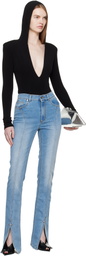 Mugler Blue Stretch Denim Jeans