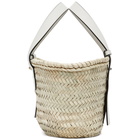 Loewe Beige and White Small Basket Tote