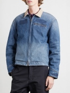 Cherry Los Angeles - Sun Faded Corduroy-Trimmed Denim Jacket - Blue