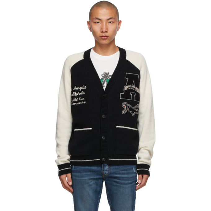 AMIRI Black Cashmere Varsity Cardigan Amiri