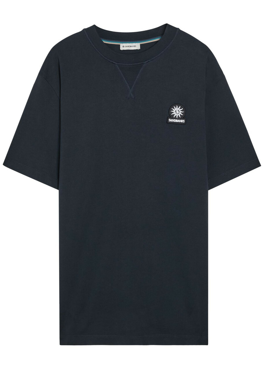 Sandbanks Badge Appliquéd Cotton T-shirt Navy