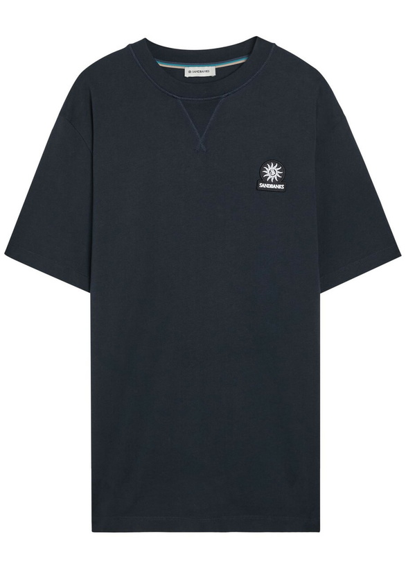 Photo: Sandbanks Badge Appliquéd Cotton T-shirt Navy