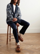 Missoni - Shawl-Collar Space-Dyed Crochet-Knit Wool Cardigan - Blue