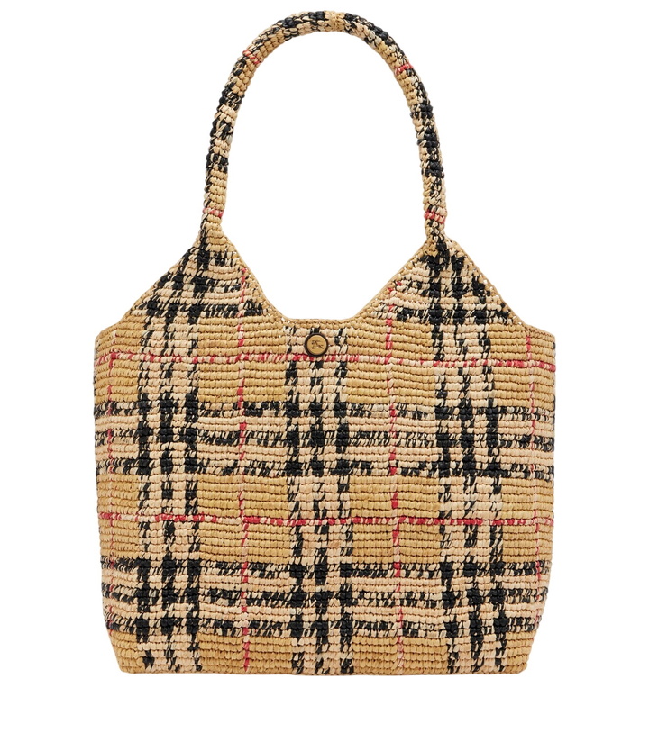 Photo: Burberry Burberry Check Large raffia tote bag