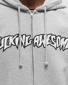 Fucking Awesome Stamp Logo Zip Hoodie Grey - Mens - Zippers