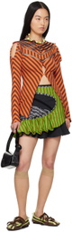 Kiko Kostadinov Green & Black Simultanism Miniskirt