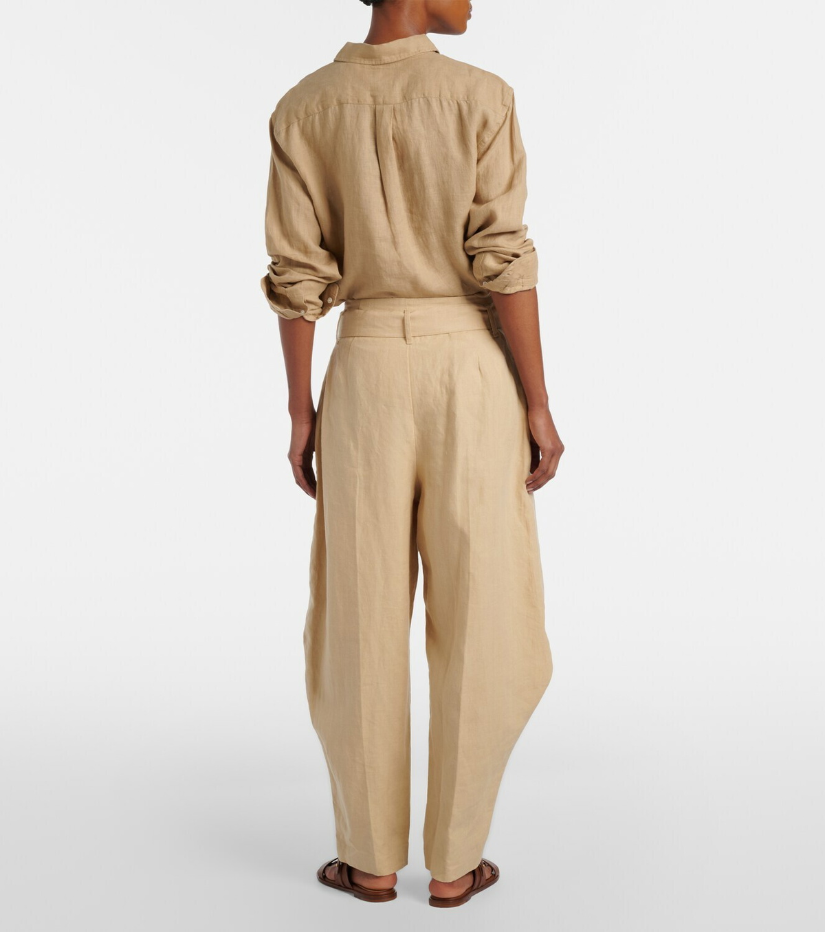 Polo Ralph Lauren Belted linen barrel-leg pants