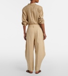 Polo Ralph Lauren Belted linen barrel-leg pants
