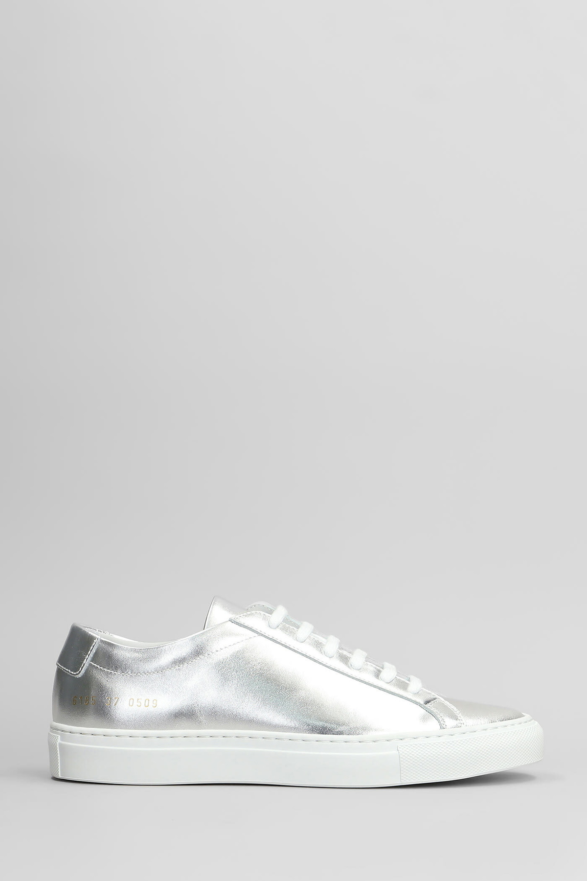 Common Projects Achilles Shiny Sneakers In Silver Leather
