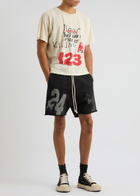 Rivington Roi Rebis Enemy Printed Cotton Shorts Black