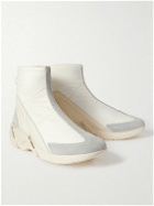 Raf Simons - Cylon 22 Quilted Nylon, Leather and Suede Boots - White