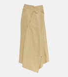 Loewe - Asymmetrical cotton and linen midi skirt