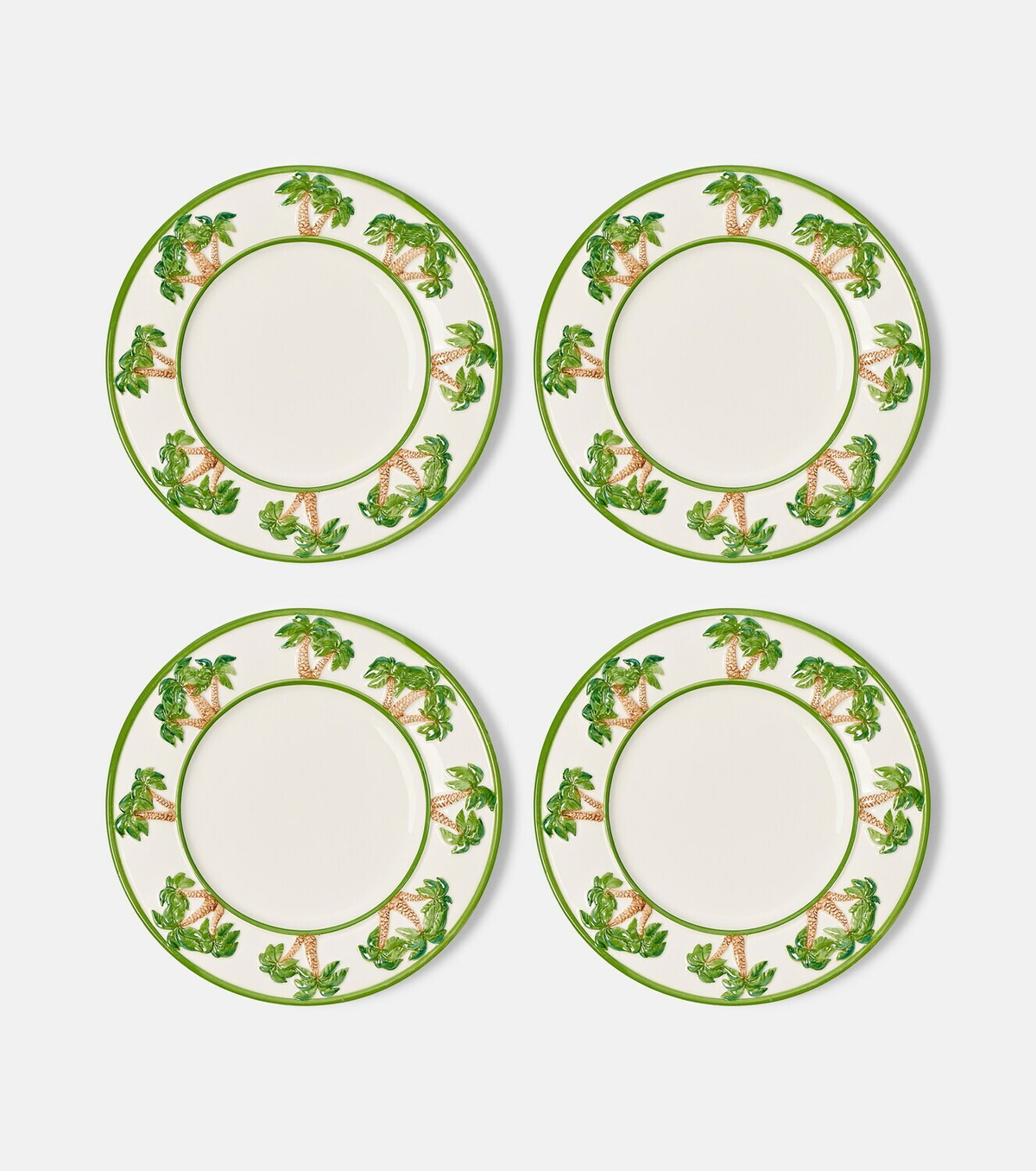 Les-Ottomans Palms set of 4 ceramic dinner plates