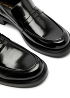 Stuart Weitzman Palmer Bold 40 Glossed Leather Loafers Black