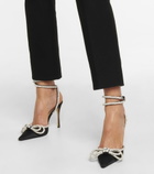Mach & Mach - Double Bow embellished satin pumps
