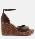 Brunello Cucinelli Monili leather espadrille wedges