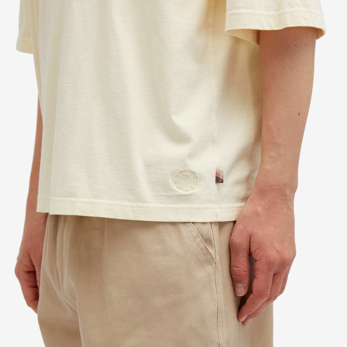 Honor the Gift Men's Crest Logo Box T-Shirt in Cream
