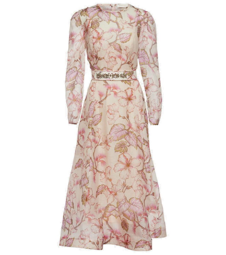 Photo: Zimmermann Matchmaker floral linen and silk midi dress