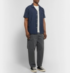 Alex Mill - Camp-Collar Striped Cotton and Linen-Blend Shirt - Navy