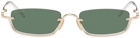 Gucci Gold Rectangular Sunglasses