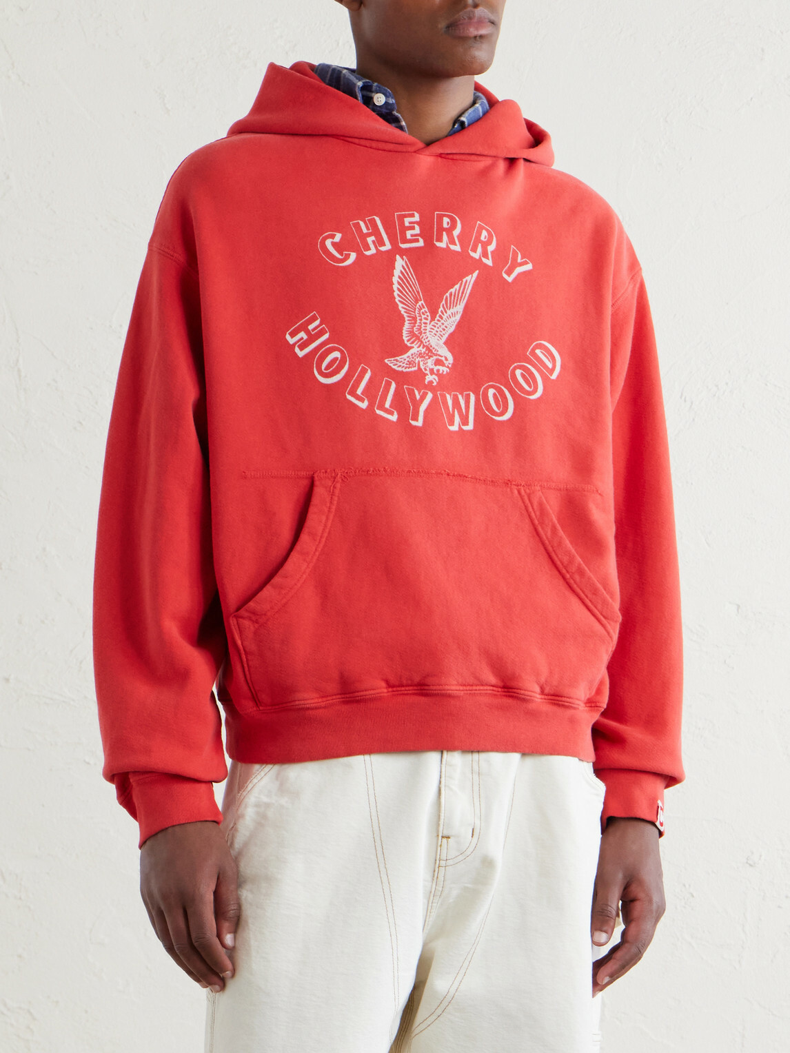 Cherry Los Angeles - Logo-Print Cotton-Jersey Hoodie - Red