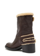 Chloe Dakota Leather and Shearling Mid-calf Boots Brown