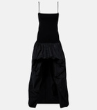Stella McCartney Asymmetric crêpe and jersey gown