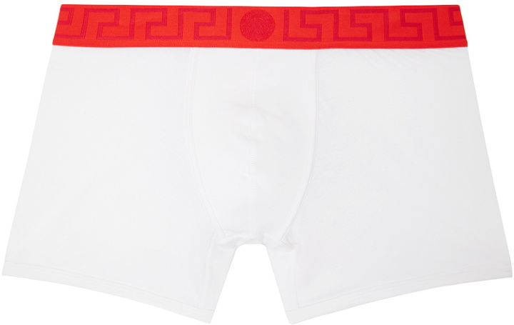 Photo: Versace Underwear White Greca Border Long Boxers