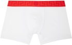 Versace Underwear White Greca Border Long Boxers