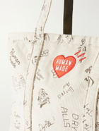 Human Made - Logo-Embroidered Printed Cotton-Corduroy Tote Bag - White