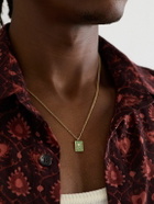 PATTARAPHAN - Reverse Pavè Chata ID 14-Karat Gold and Emerald Pendant Necklace