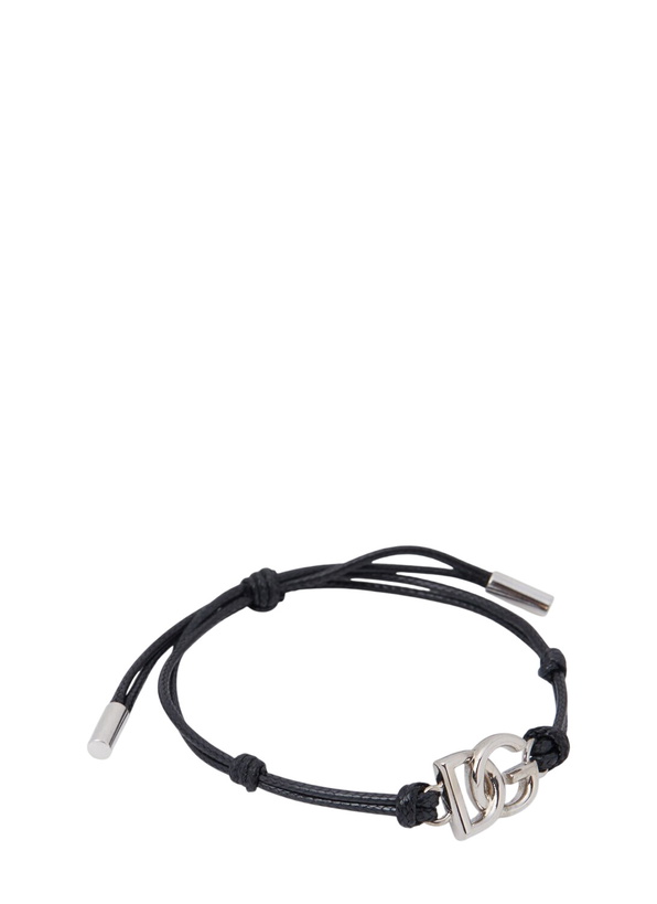 Photo: Dolce & Gabbana Monogram Plaque Cord Bracelet