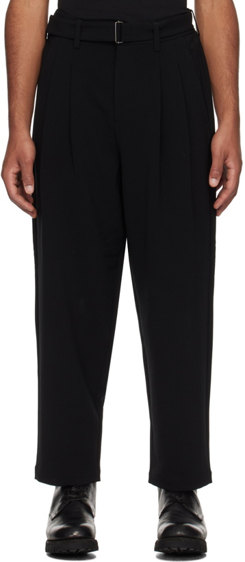 Photo: ATTACHMENT Black Belted Trousers