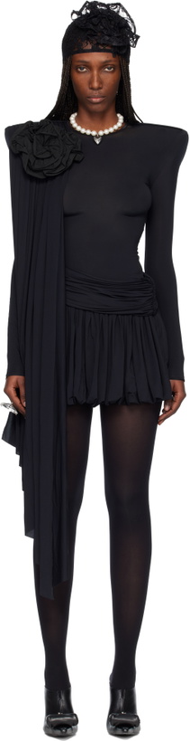 Photo: VAQUERA Black Draped Minidress