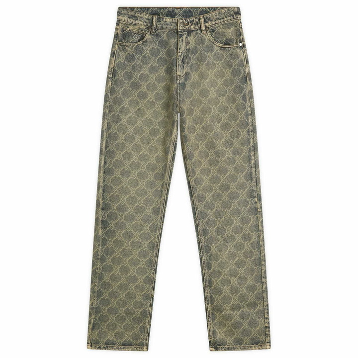 Photo: Daily Paper Men's Shield Laser Washed Jeans in Blue
