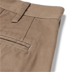 The Workers Club - Tapered Pleated Cotton-Twill Chinos - Brown