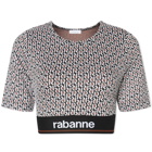 Paco Rabanne Women's All Over Logo Crop Vest in Monogram Noir