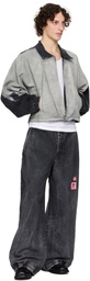 Rivington Roi Rebis Gray & Black Father Agency Trucker Denim Jacket