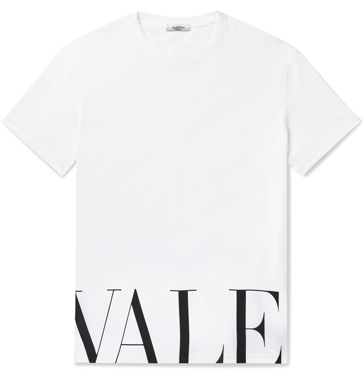 Photo: Valentino - Logo-Print Cotton-Jersey T-Shirt - White