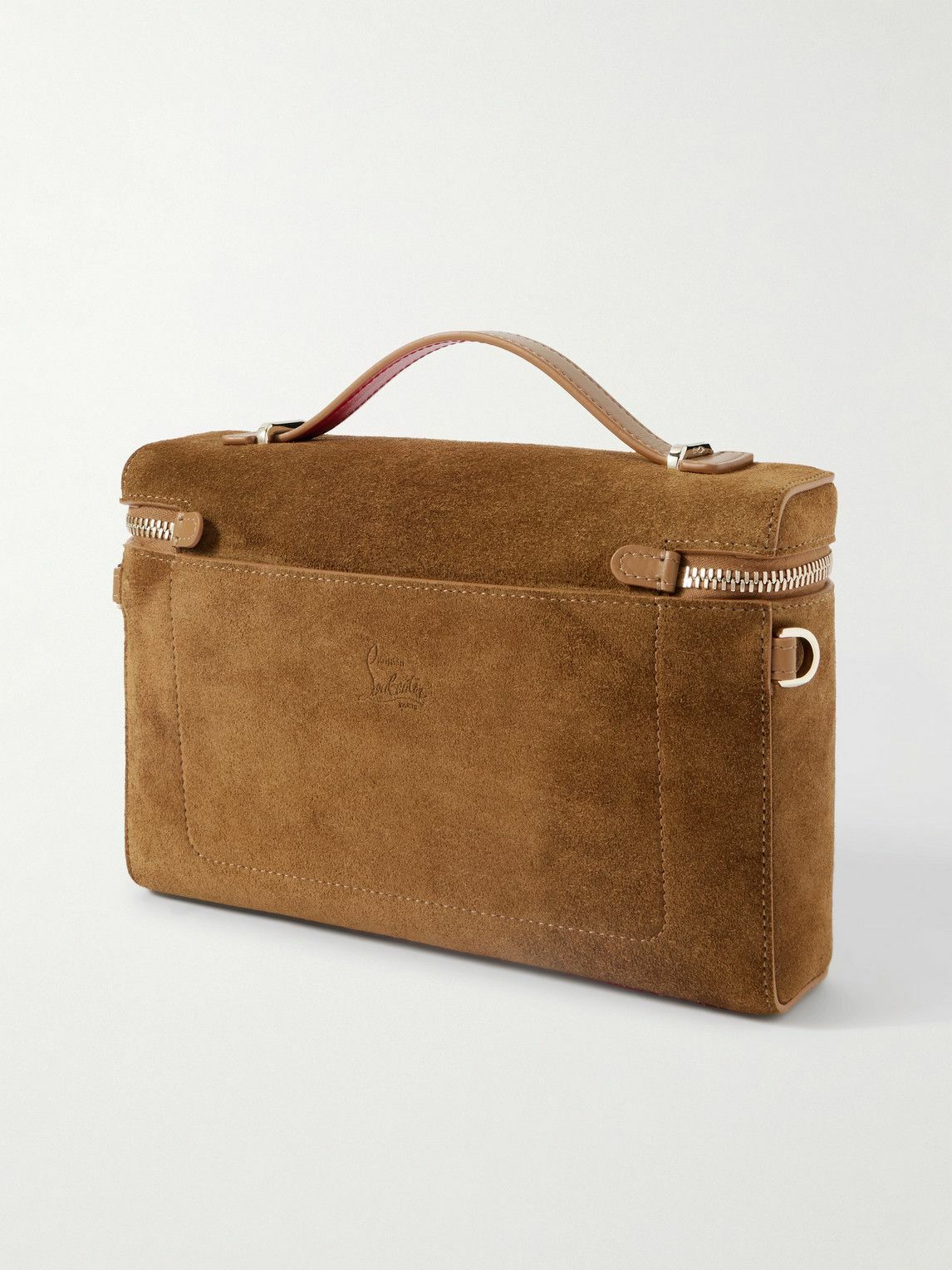 Christian Louboutin - Djanis Leather and Rubber-Trimmed Suede Messenger Bag