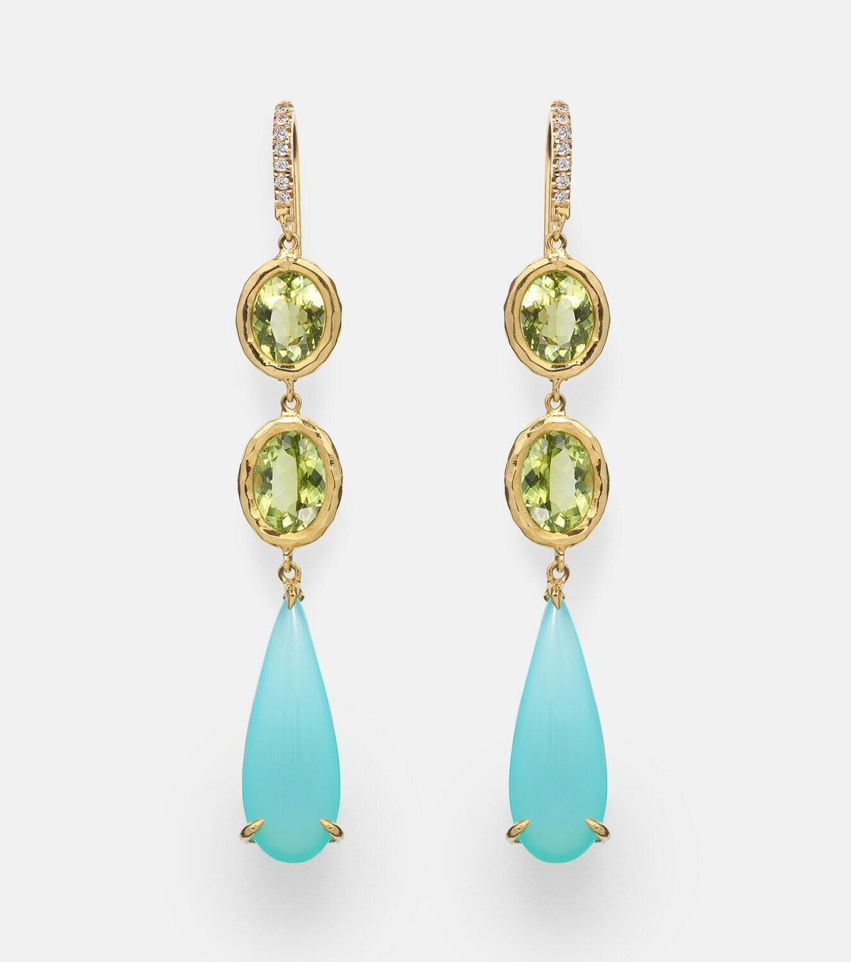 Octavia Elizabeth Santorini 18kt gold drop earrings with gemstones