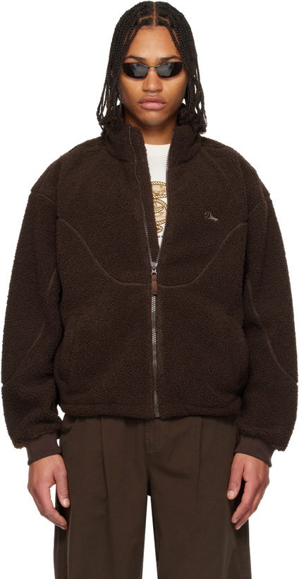 Photo: Dime Brown Polar Fleece Sherpa Zip Jacket