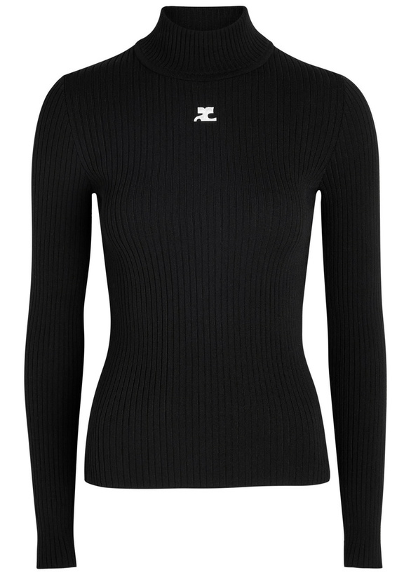 Photo: Courrèges Reedition Logo Ribbed-knit Jumper Black