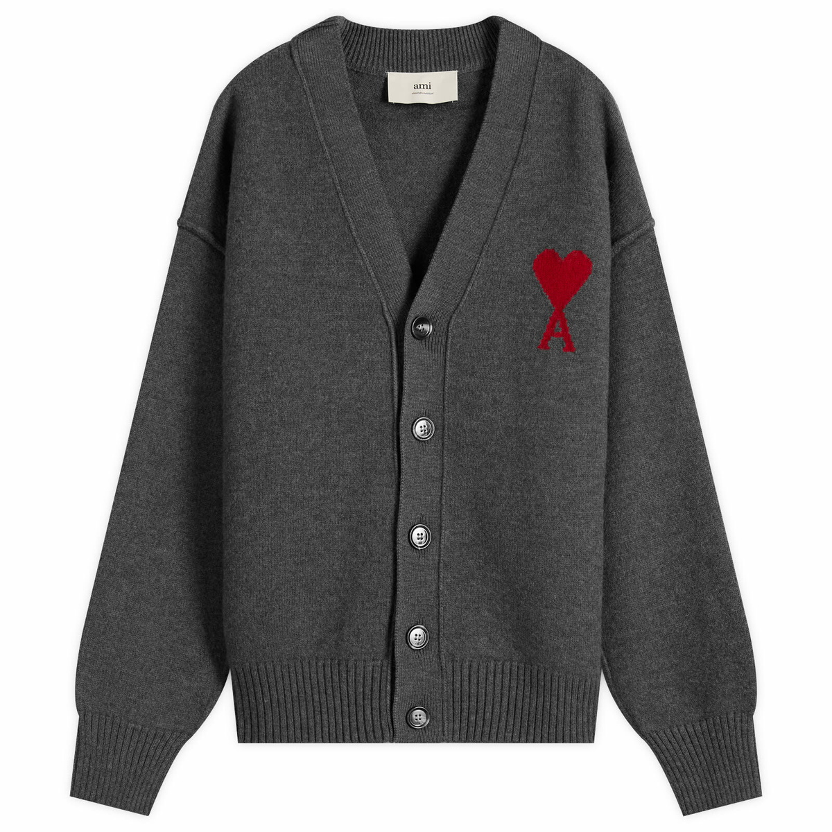 AMI Paris Off-White Ami de Cœur Cardigan AMI