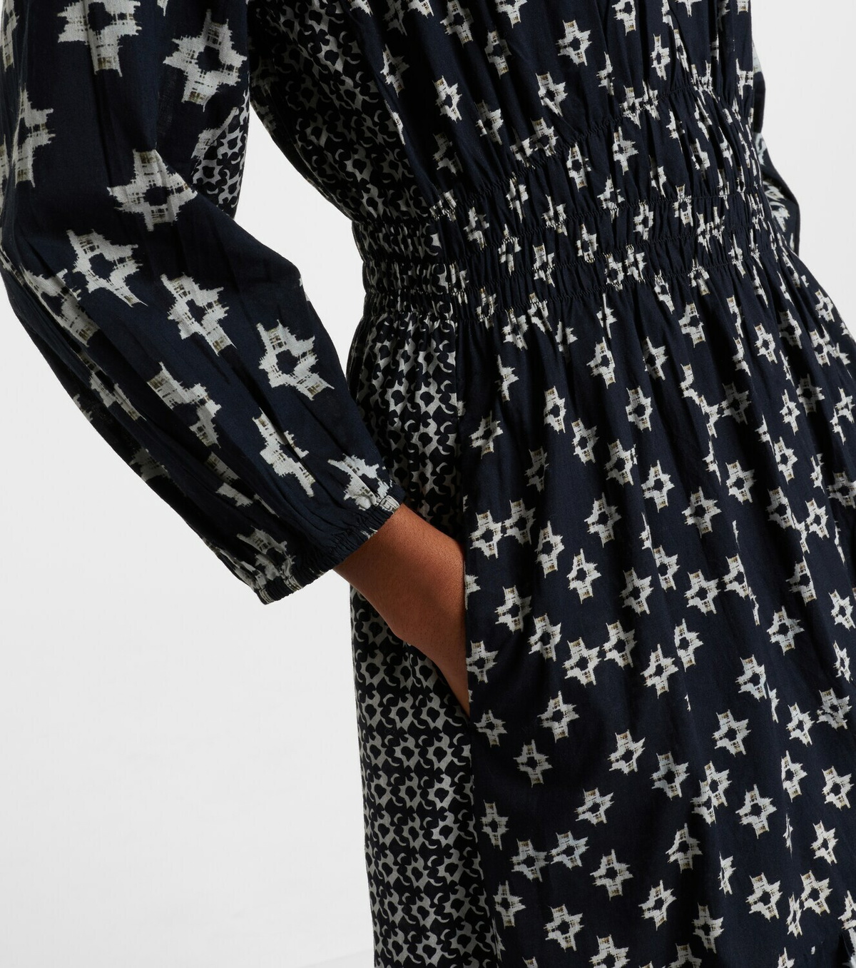 Velvet Elen embroidered cotton midi dress