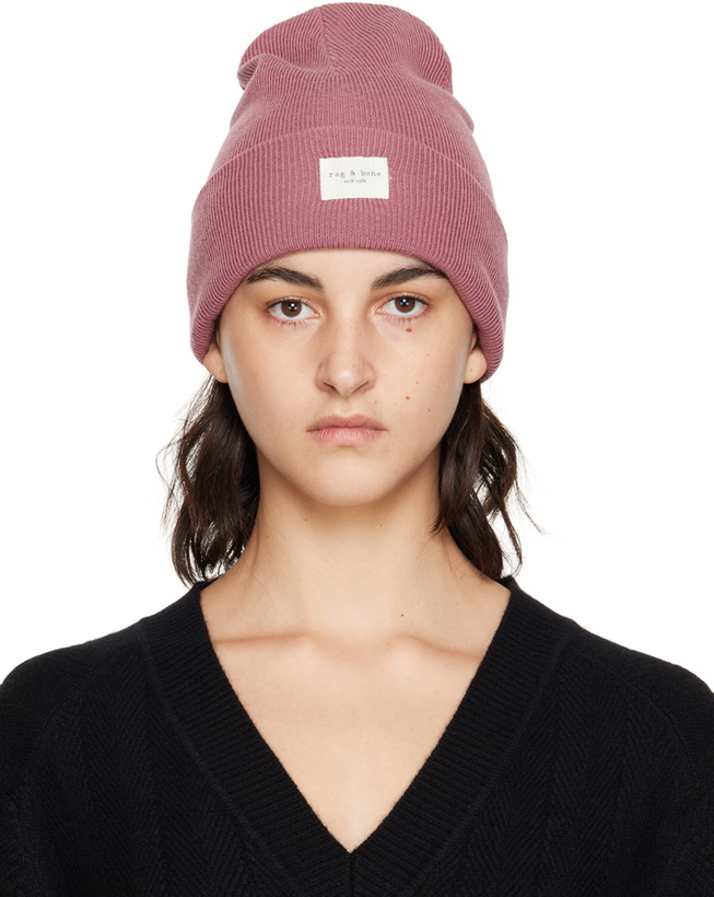 Photo: rag & bone Pink Addison Beanie